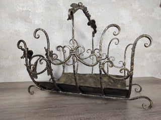 Handmade Wrought Iron Firewood Basket: Decorative Fireplace Storage