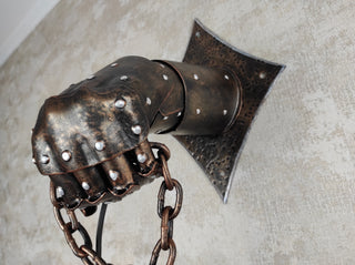 Handmade Wrought Iron Medieval Knight Hand Wall Lantern