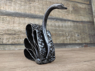 Handmade Forged Iron Swan Sculpture: Metal Animal Figurine