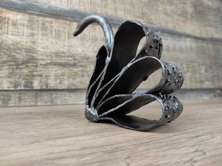Handmade Forged Iron Swan Sculpture: Metal Animal Figurine