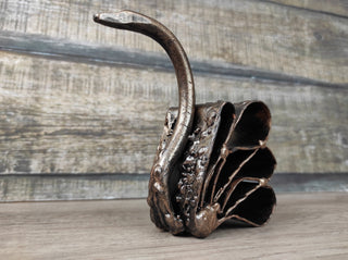 Handmade Forged Iron Swan Sculpture: Metal Animal Figurine