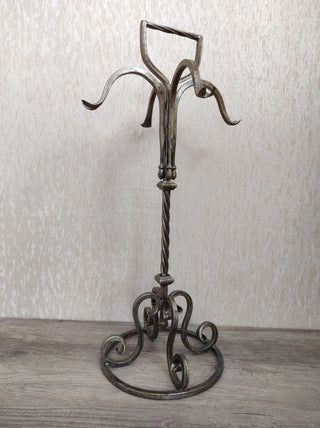 Hand Forged Iron Fireplace Tool Set: 4 Piece with Stand