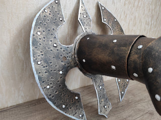 Hand Forged Wrought Iron Wall Lantern: Medieval Knight Sconce