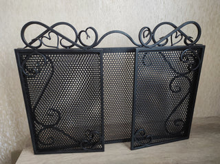 Fireplace screen, Folding screen, Fire screen, Metal screen for fireplace, Handmade fire shield, Fireplace decor, fireplace accessories,