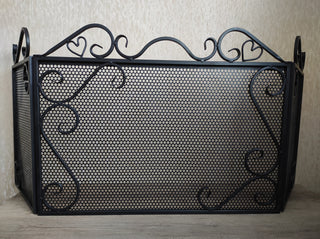 Fireplace screen, Folding screen, Fire screen, Metal screen for fireplace, Handmade fire shield, Fireplace decor, fireplace accessories,