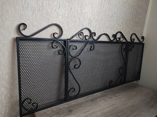 Fireplace screen, Folding screen, Fire screen, Metal screen for fireplace, Handmade fire shield, Fireplace decor, fireplace accessories,