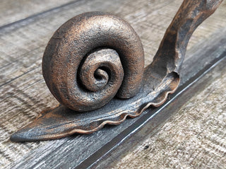 Handmade Forged Iron Snail Sculpture: Metal Animal Art Decor