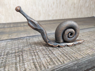 Handmade Forged Iron Snail Sculpture: Metal Animal Art Decor
