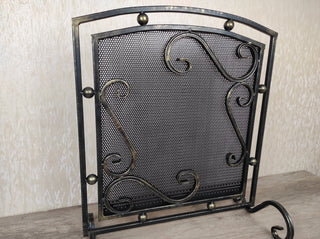 Hand Forged Fireplace Tool Set with Screen: Iron Fireplace Accessories