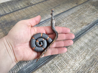 Handmade Forged Iron Snail Sculpture: Metal Animal Art Decor
