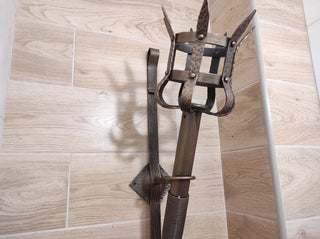 Hand Forged Wrought Iron Wall Sconce: Medieval Viking Torch
