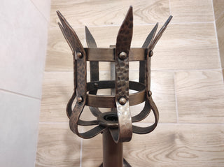 Hand Forged Wrought Iron Wall Sconce: Medieval Viking Torch
