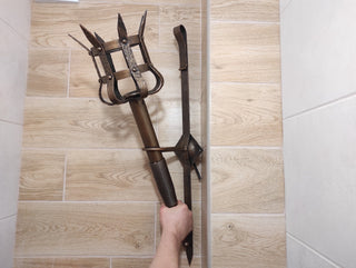 Hand Forged Wrought Iron Wall Sconce: Medieval Viking Torch
