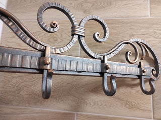 Handmade Forged Iron Hallway Hanger: Robe, Towel & Coat Hooks