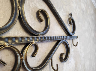 Handmade Forged Iron Hallway Hanger: Robe, Towel & Coat Hook Rack