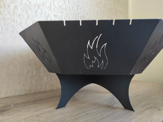 Handmade Metal Fire Pit Bowl: Log Burner, Grill Pit