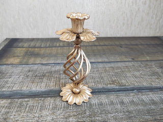 Handmade Forged Iron Flower Candlestick: Metal Home Decor