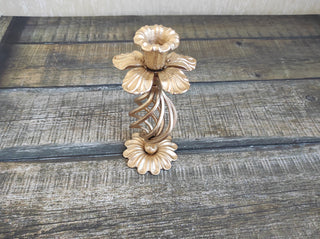 Handmade Forged Iron Flower Candlestick: Metal Home Decor