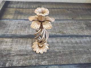 Handmade Forged Iron Flower Candlestick: Metal Home Decor