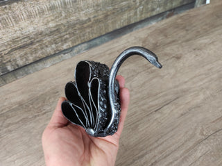 Handmade Forged Iron Swan Sculpture: Metal Animal Figurine