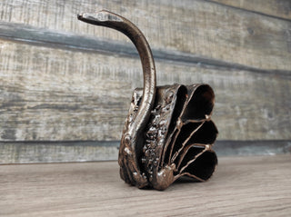 Handmade Forged Iron Swan Sculpture: Metal Animal Figurine