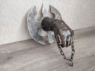 Wall bracket, Antique wall decor, Wall decor, Metal bracket, Bracket knight's hand decor, Decor knight's hand on the wall