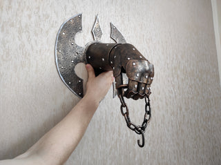 Medieval Knight Hand Wall Bracket: Metal Home Decor