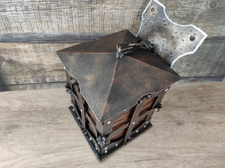 Hand Forged Medieval Lantern: Wrought Iron Ceiling Light