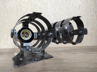 Hand Forged Wrought Iron Medieval Double Torch Sconce