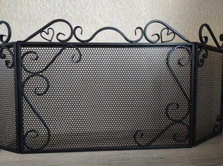 Fireplace screen, Folding screen, Fire screen, Metal screen for fireplace, Handmade fire shield, Fireplace decor, fireplace accessories,