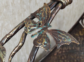 Hand Forged Wrought Iron Firewood Basket: Metal Fireplace Log Holder