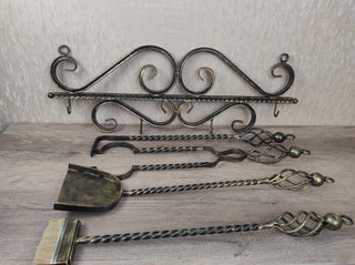 RESERVED for K. Forged fireplace tools set, Fireplace Tongs, Shovel, Fireplace poker, Broom, Fireplace Gift, Fireplace Tool, Fire Poker