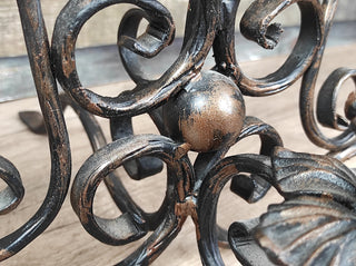 Handmade Forged Iron Rose Candlestick: Metal Flower Sculpture