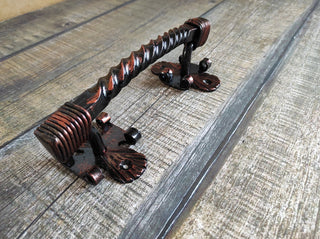 Hand Forged Metal Door Handle: Wrought Iron Barn Decor