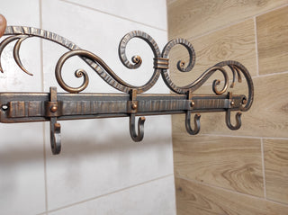 Handmade Forged Iron Hallway Hanger: Robe, Towel & Coat Hooks