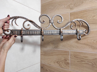 Handmade Forged Iron Hallway Hanger: Robe, Towel & Coat Hooks