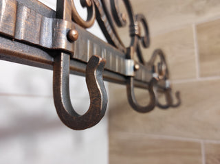 Handmade Forged Iron Hallway Hanger: Robe, Towel & Coat Hooks