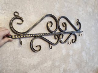 Handmade Forged Iron Hallway Hanger: Robe, Towel & Coat Hook Rack