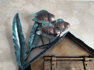 Hand Forged Fish Wall Mount Mailbox: Custom Iron Mailbox