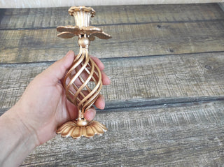 Handmade Forged Iron Flower Candlestick: Metal Home Decor