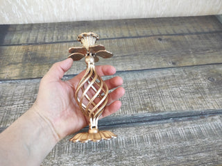 Handmade Forged Iron Flower Candlestick: Metal Home Decor