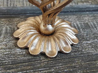 Handmade Forged Iron Flower Candlestick: Metal Home Decor