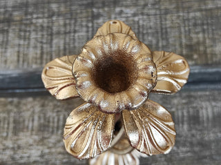 Handmade Forged Iron Flower Candlestick: Metal Home Decor