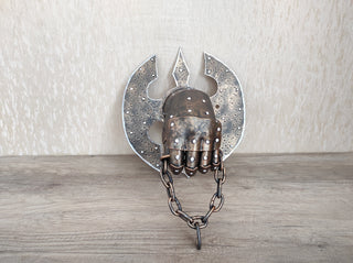 Medieval Knight Hand Wall Bracket: Metal Home Decor