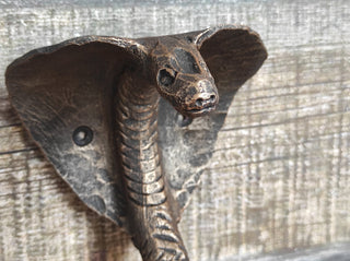Hand Forged Cobra Door Handle: Wrought Iron Snake Pull
