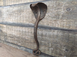 Cobra door handle, Snake Door handle, Metal handle, Hand forged handle, Barn door handle, Door decor, Wrought hardware, Metal forged handle,