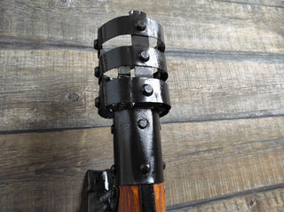 Hand Forged Wrought Iron Wall Sconce: Medieval Viking Torch Lantern