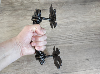 Hand Forged Iron Door Handle: Barn Door Decor (10")