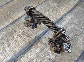 Hand Forged Iron Door Handle: Barn Door Decor (10")
