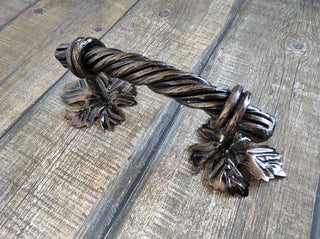 Hand Forged Iron Door Handle: Barn Door Decor (10")